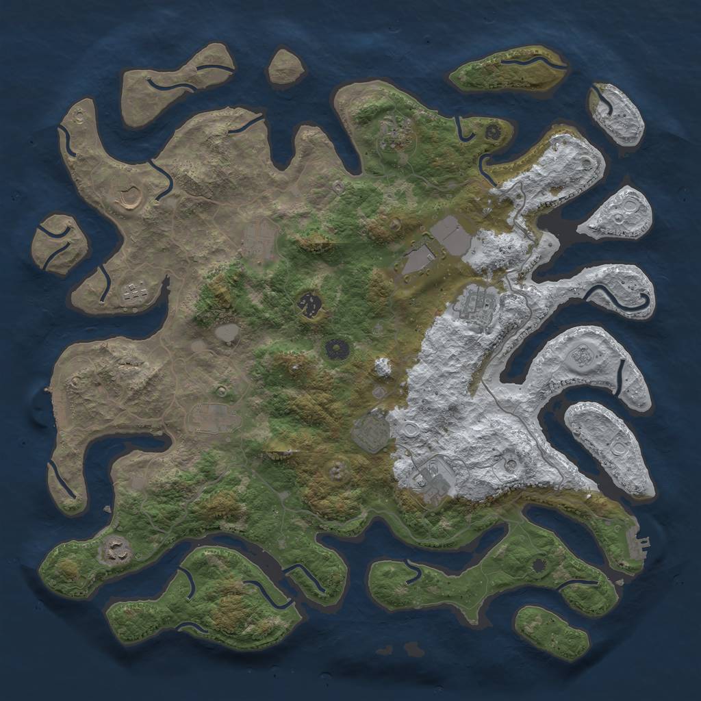 Rust Map: Procedural Map, Size: 4500, Seed: 1197889, 20 Monuments