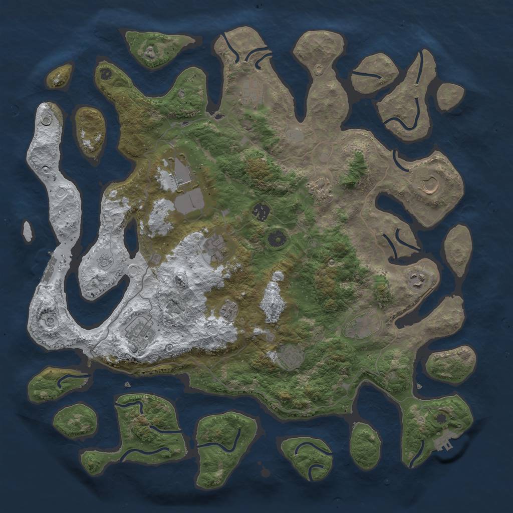 Rust Map: Procedural Map, Size: 4500, Seed: 155691, 20 Monuments