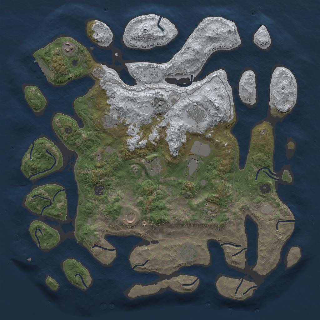 Rust Map: Procedural Map, Size: 4500, Seed: 1086322, 18 Monuments