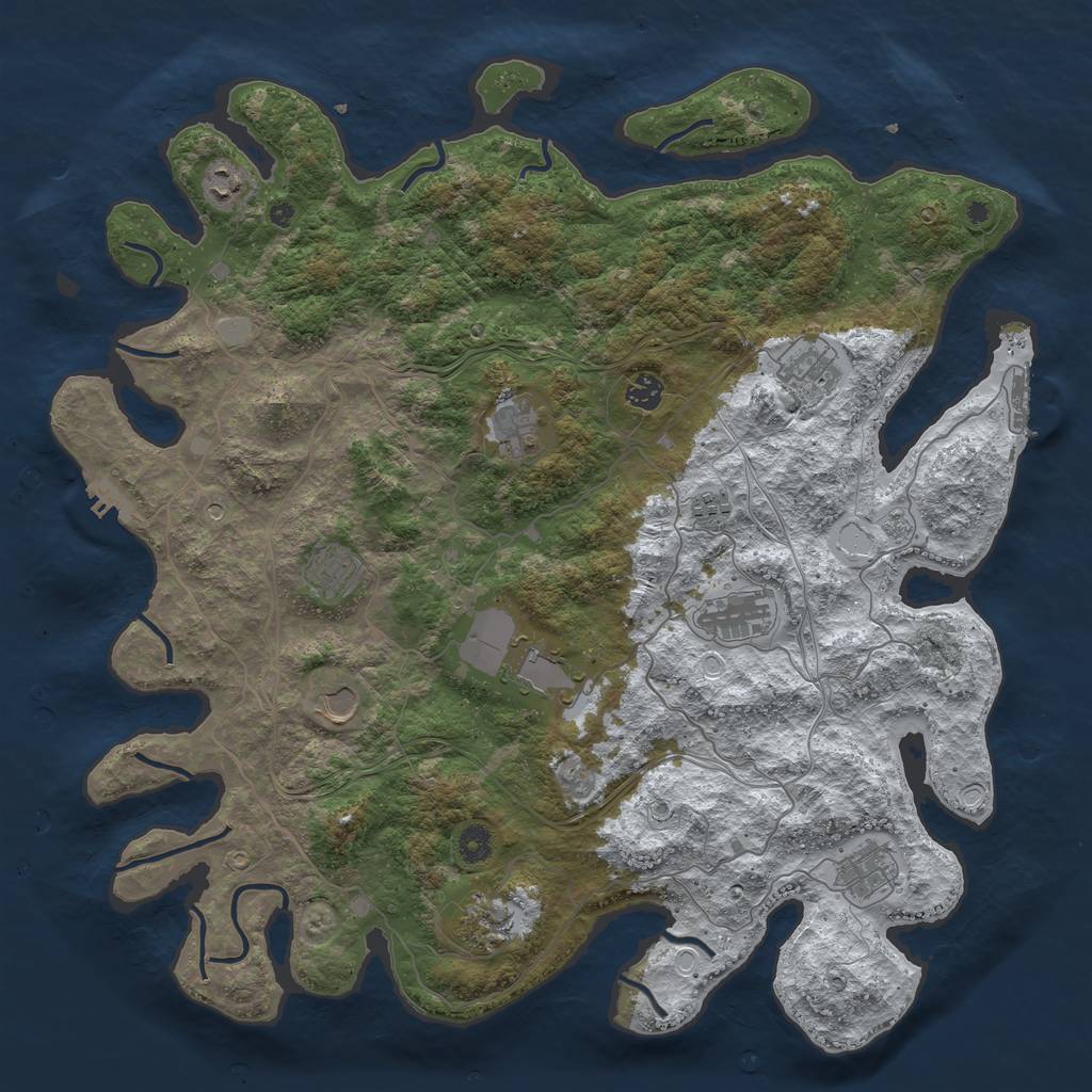Rust Map: Procedural Map, Size: 4500, Seed: 2652772, 20 Monuments