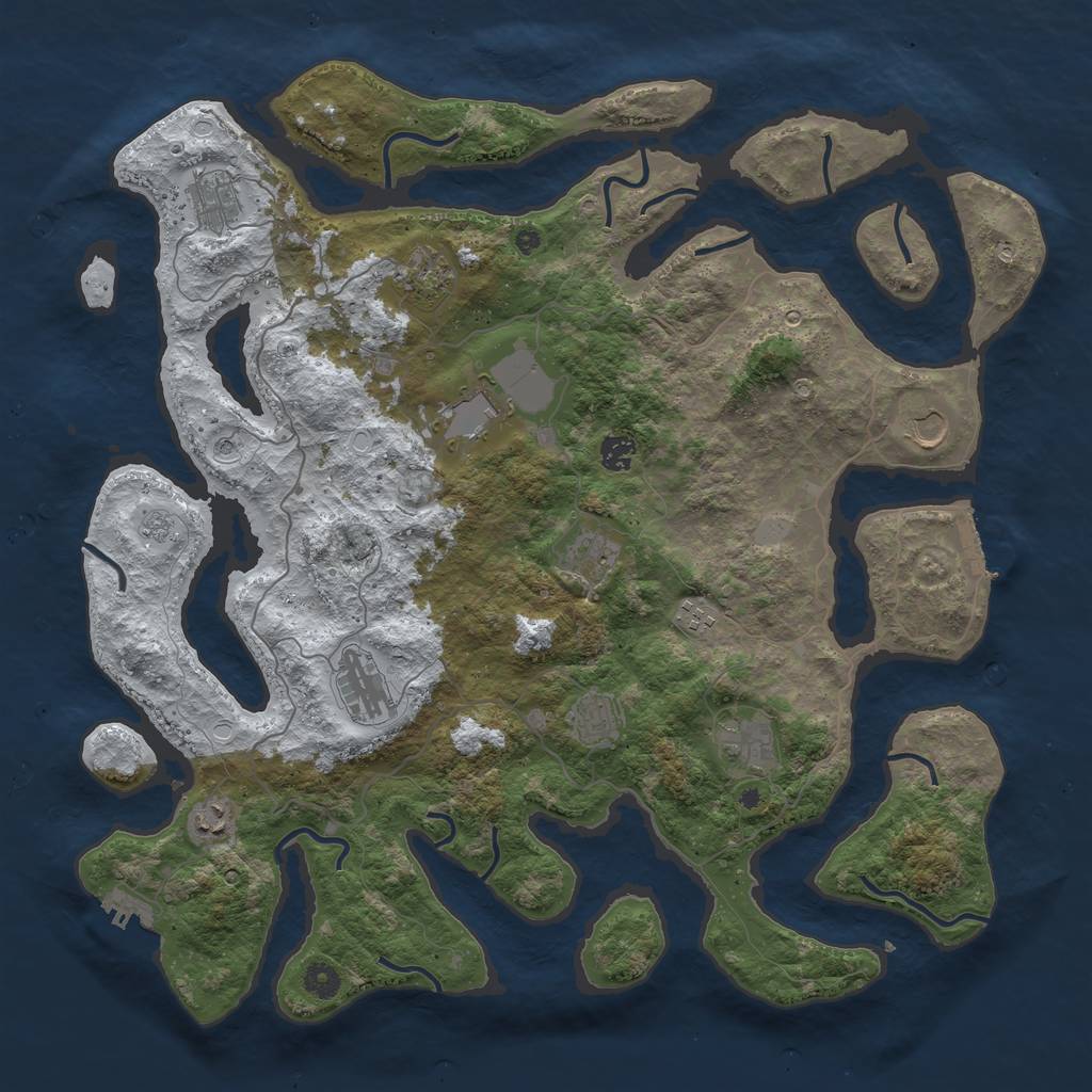 Rust Map: Procedural Map, Size: 4500, Seed: 4627896, 20 Monuments