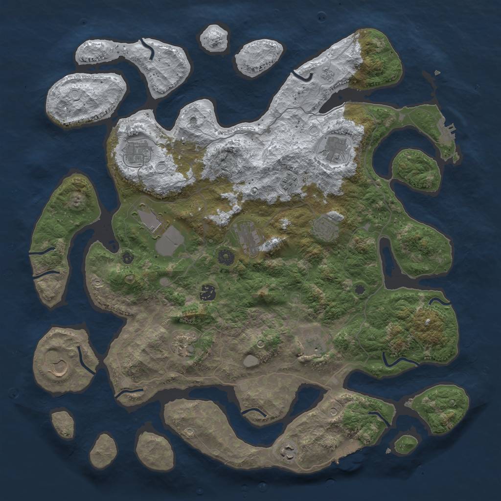 Rust Map: Procedural Map, Size: 4500, Seed: 6284795, 20 Monuments