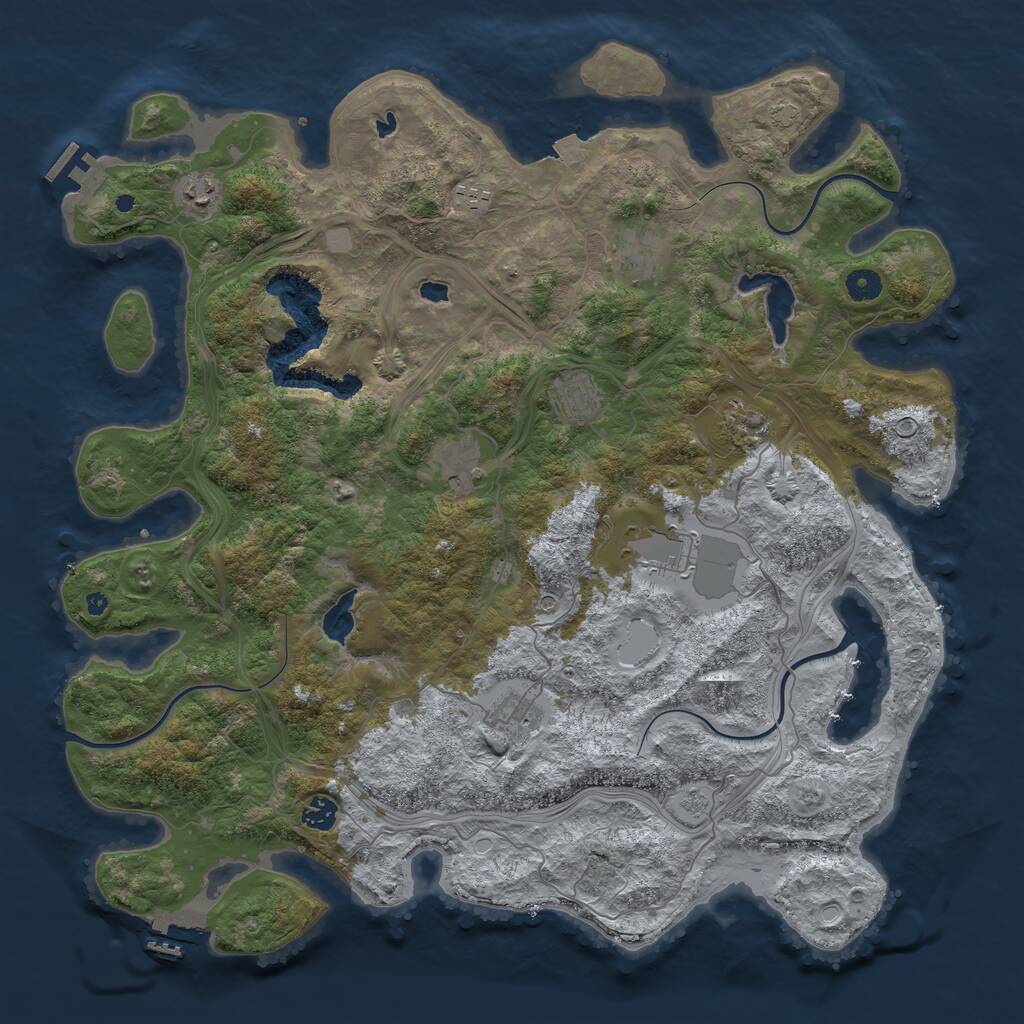 Rust Map: Procedural Map, Size: 4500, Seed: 1884483, 15 Monuments