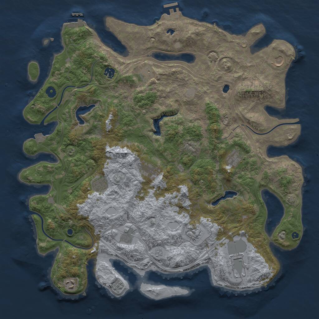 Rust Map: Procedural Map, Size: 4500, Seed: 5141339, 17 Monuments