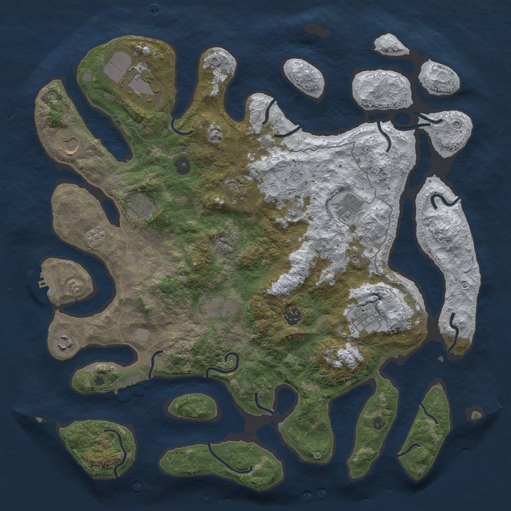 Rust Map: Procedural Map, Size: 4500, Seed: 824019, 19 Monuments