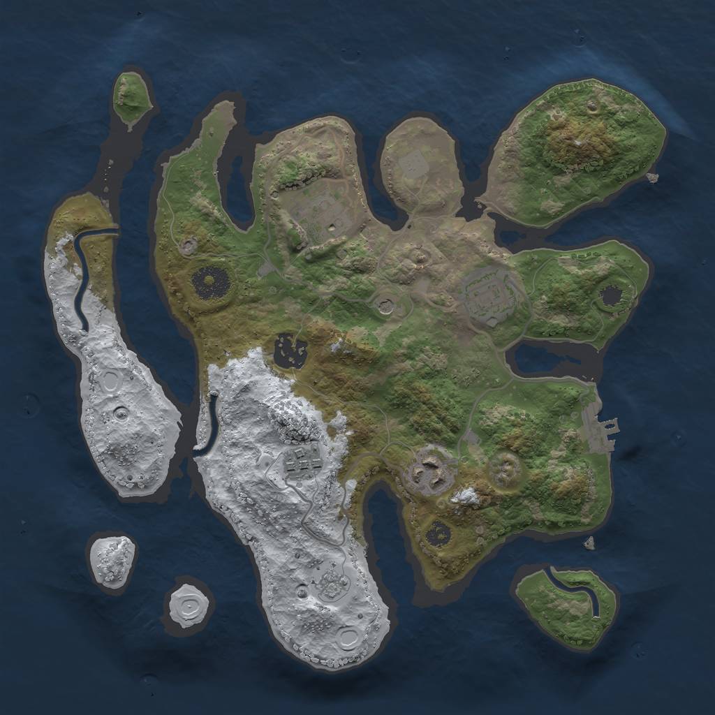Rust Map: Procedural Map, Size: 3000, Seed: 4166993, 13 Monuments