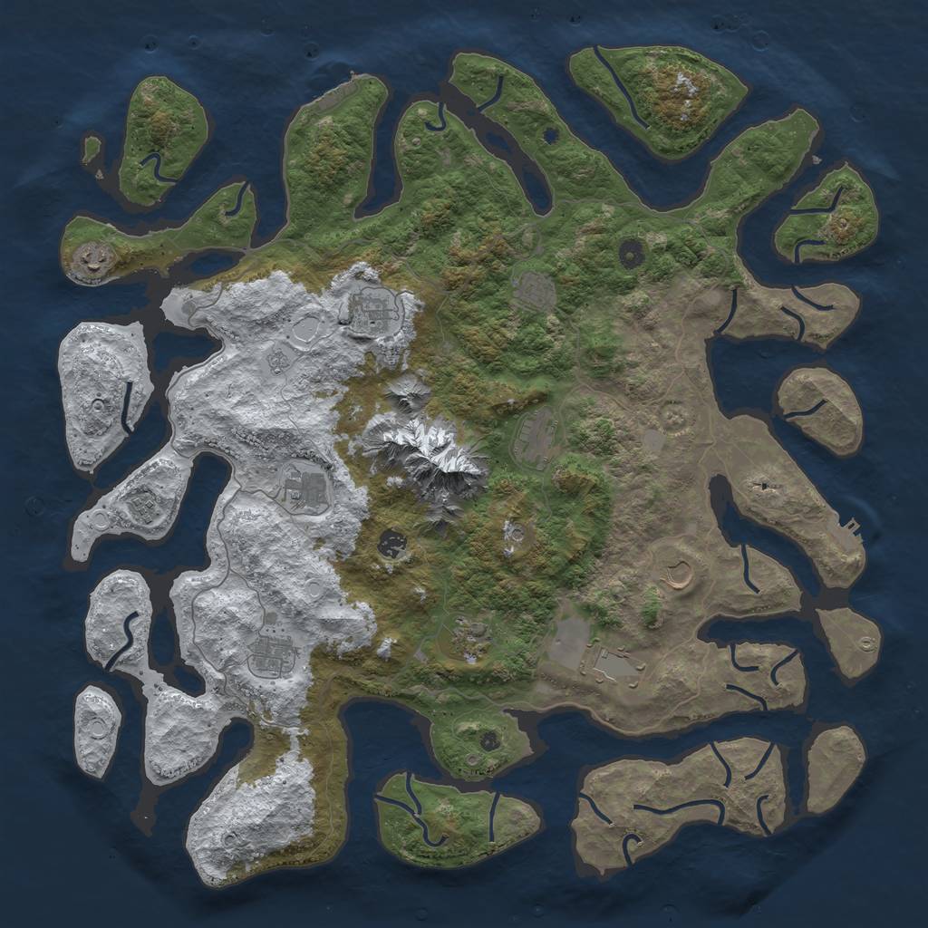Rust Map: Procedural Map, Size: 5000, Seed: 395914604, 20 Monuments