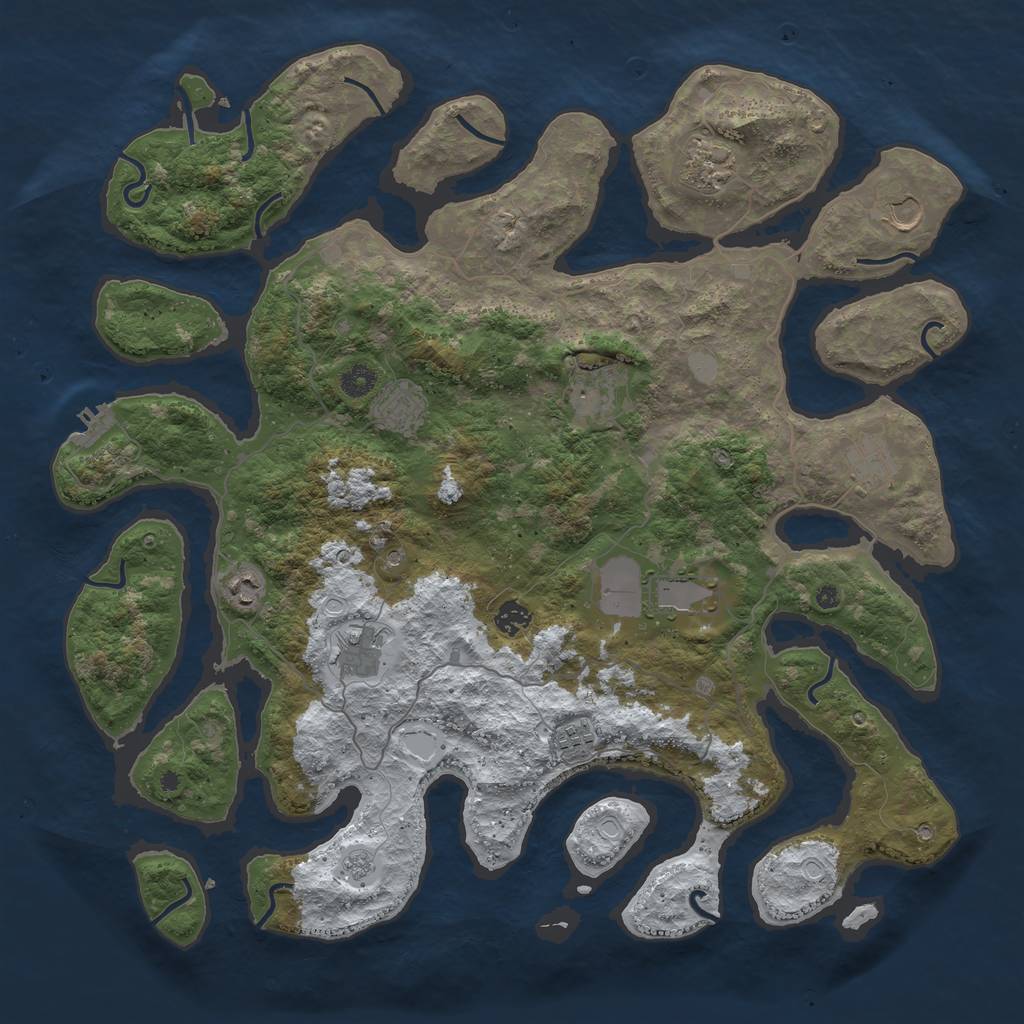 Rust Map: Procedural Map, Size: 4500, Seed: 4943731, 18 Monuments