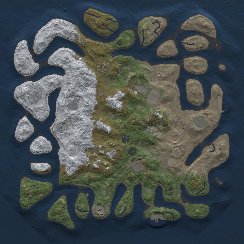 Rust Map: Procedural Map, Size: 4500, Seed: 1113966, 19 Monuments