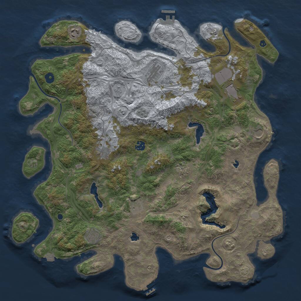 Rust Map: Procedural Map, Size: 4500, Seed: 1534291, 16 Monuments