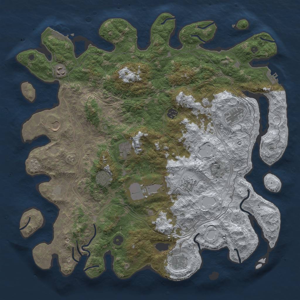 Rust Map: Procedural Map, Size: 4500, Seed: 1875076, 19 Monuments