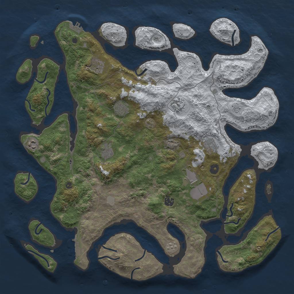 Rust Map: Procedural Map, Size: 4500, Seed: 4494328, 18 Monuments
