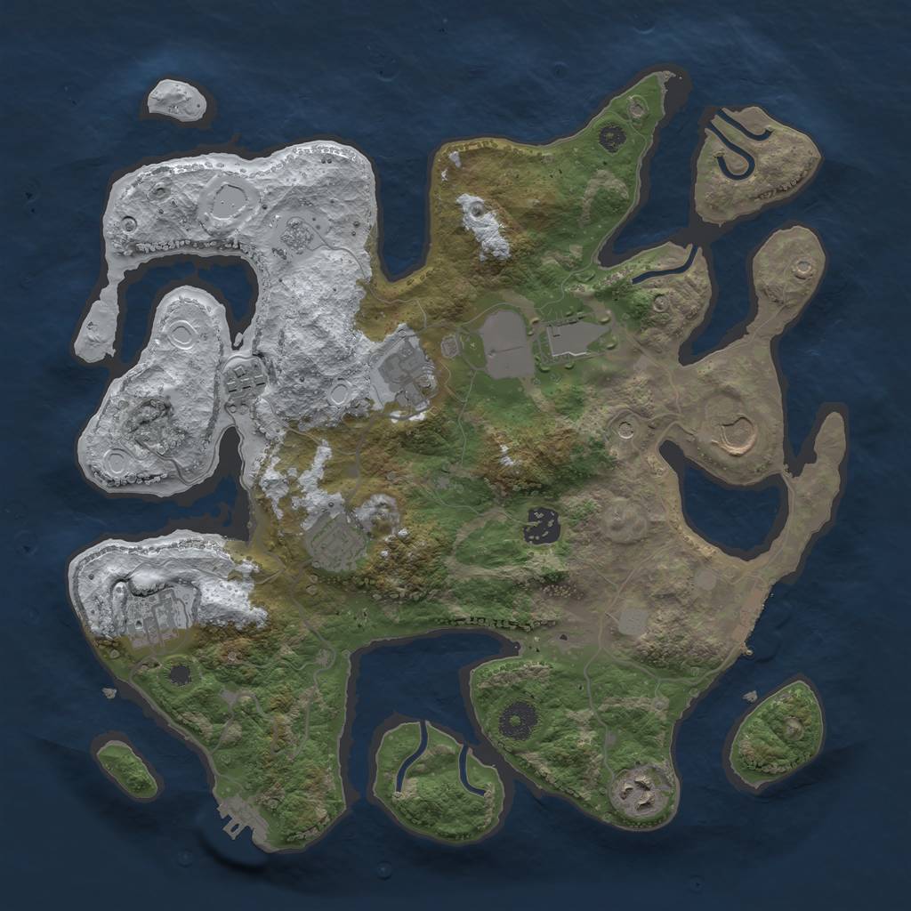 Rust Map: Procedural Map, Size: 3550, Seed: 706204, 17 Monuments