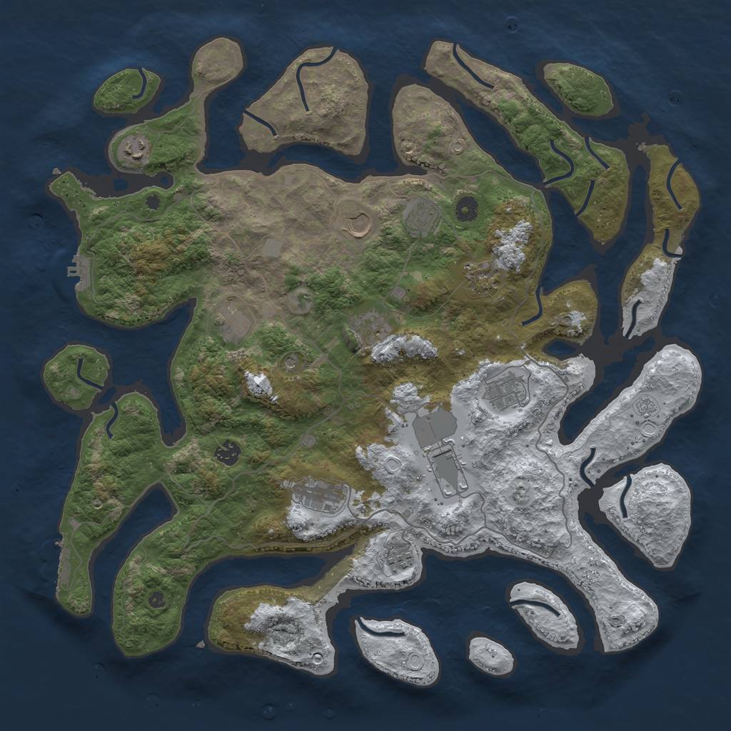 Rust Map: Procedural Map, Size: 4500, Seed: 5816581, 20 Monuments