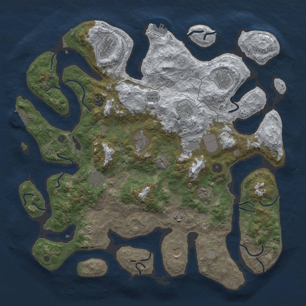 Rust Map: Procedural Map, Size: 4500, Seed: 5108035, 20 Monuments