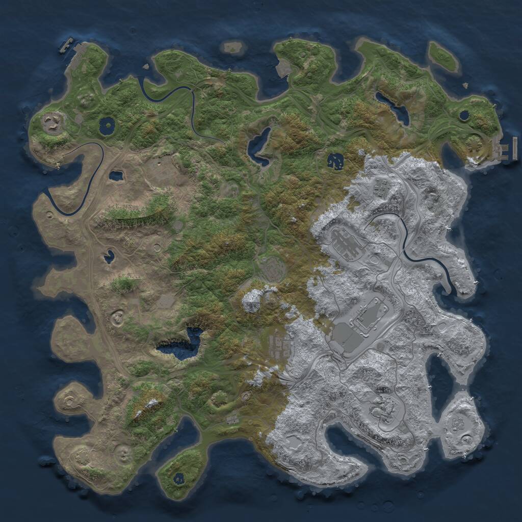 Rust Map: Procedural Map, Size: 4500, Seed: 6313734, 15 Monuments