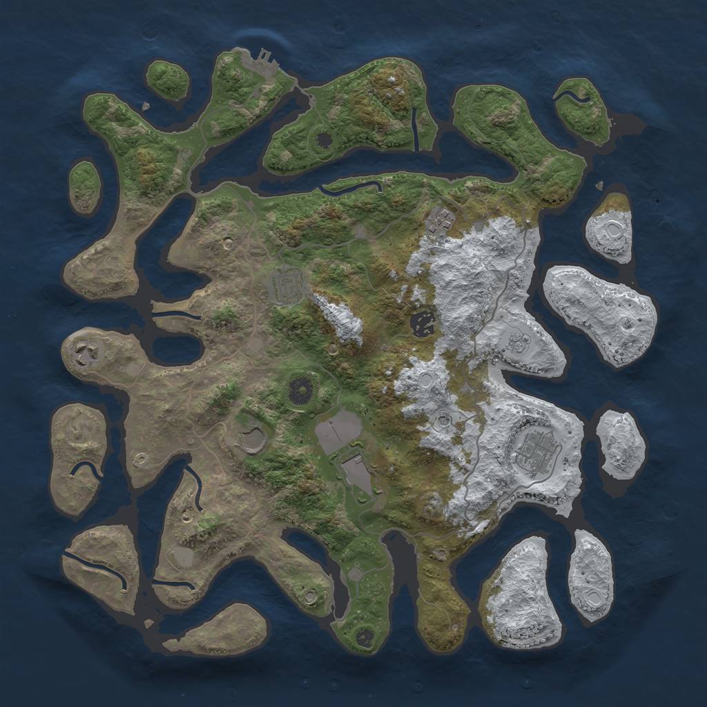 Rust Map: Procedural Map, Size: 4000, Seed: 241, 15 Monuments