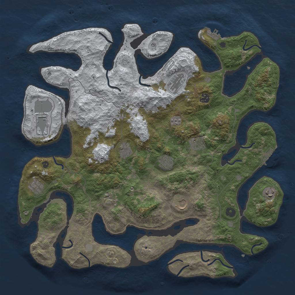 Rust Map: Procedural Map, Size: 4500, Seed: 5819824, 20 Monuments