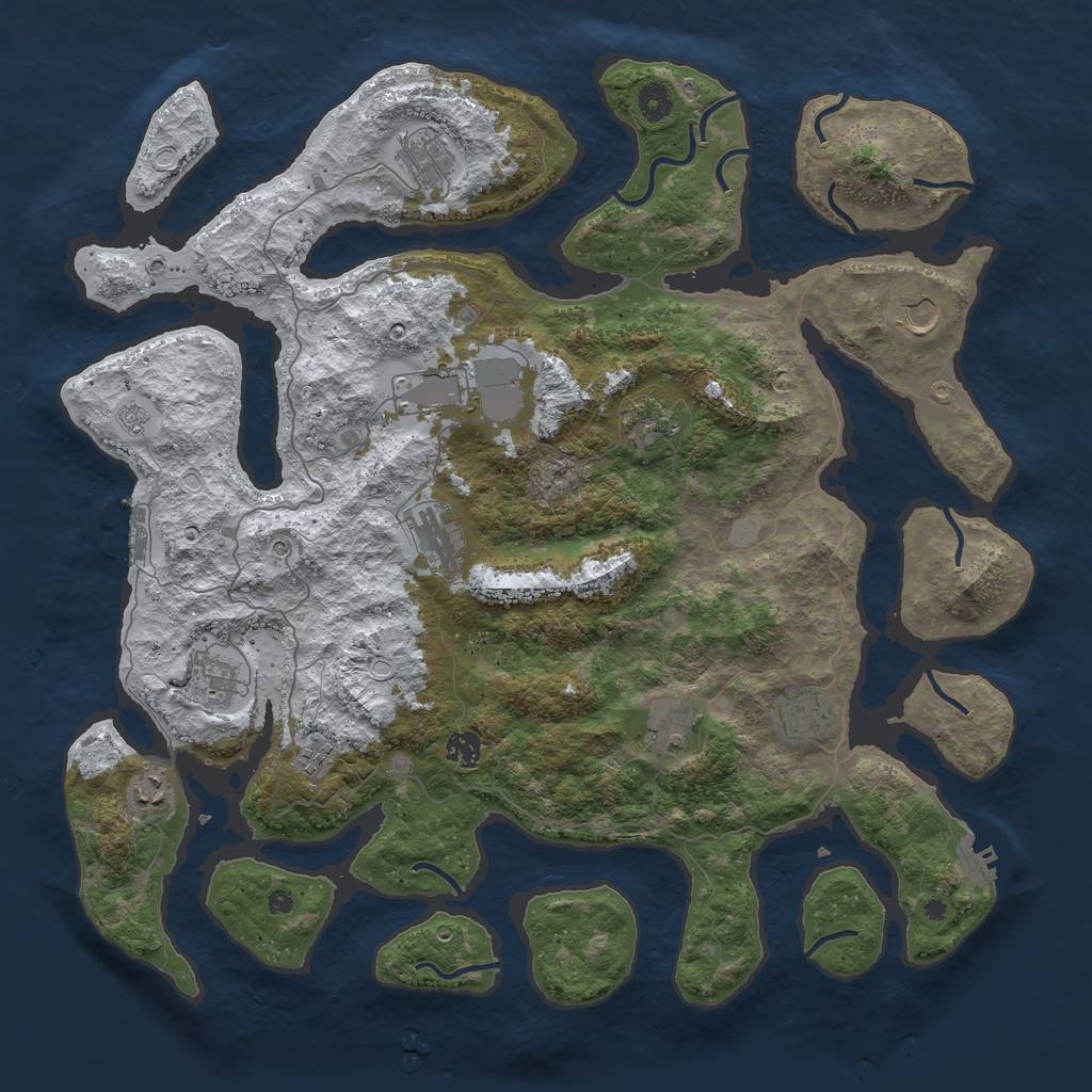 Rust Map: Procedural Map, Size: 4500, Seed: 3683639, 20 Monuments