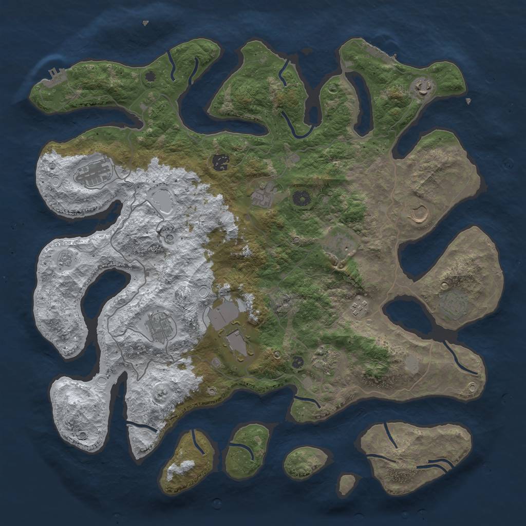 Rust Map: Procedural Map, Size: 4500, Seed: 4116779, 20 Monuments