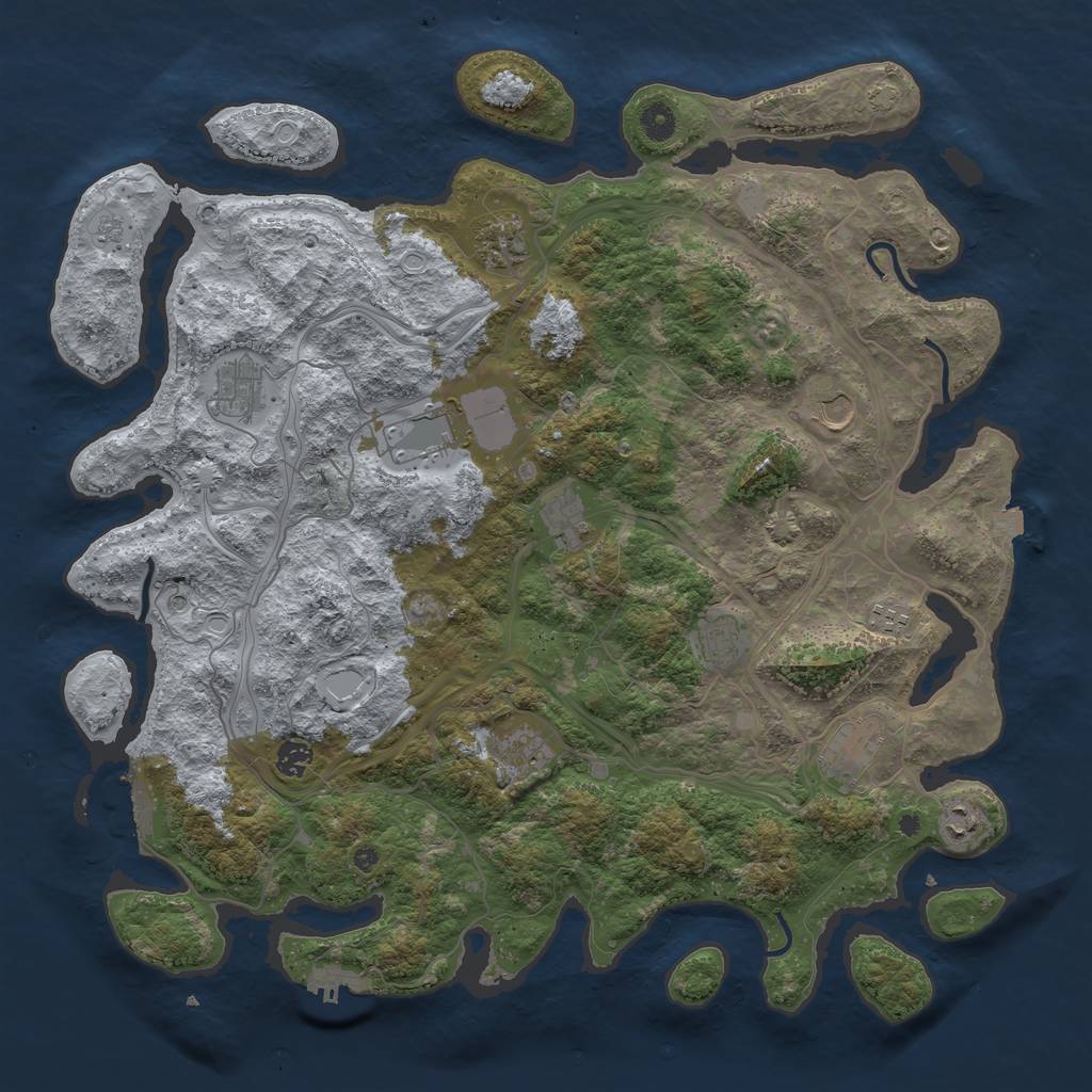 Rust Map: Procedural Map, Size: 4500, Seed: 3058831, 19 Monuments