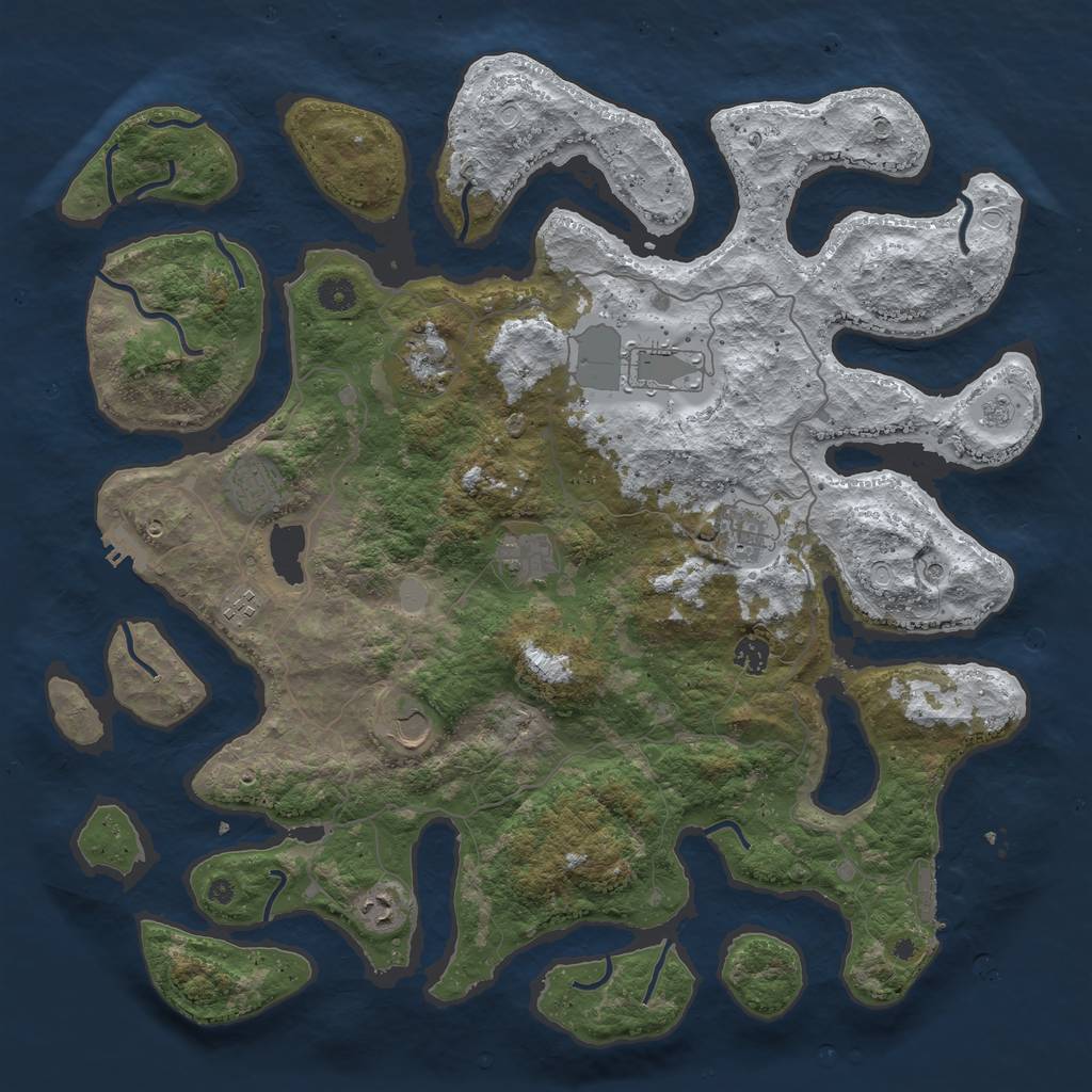 Rust Map: Procedural Map, Size: 4500, Seed: 4622497, 18 Monuments