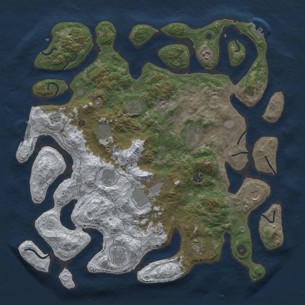 Rust Map: Procedural Map, Size: 4500, Seed: 1958976, 20 Monuments