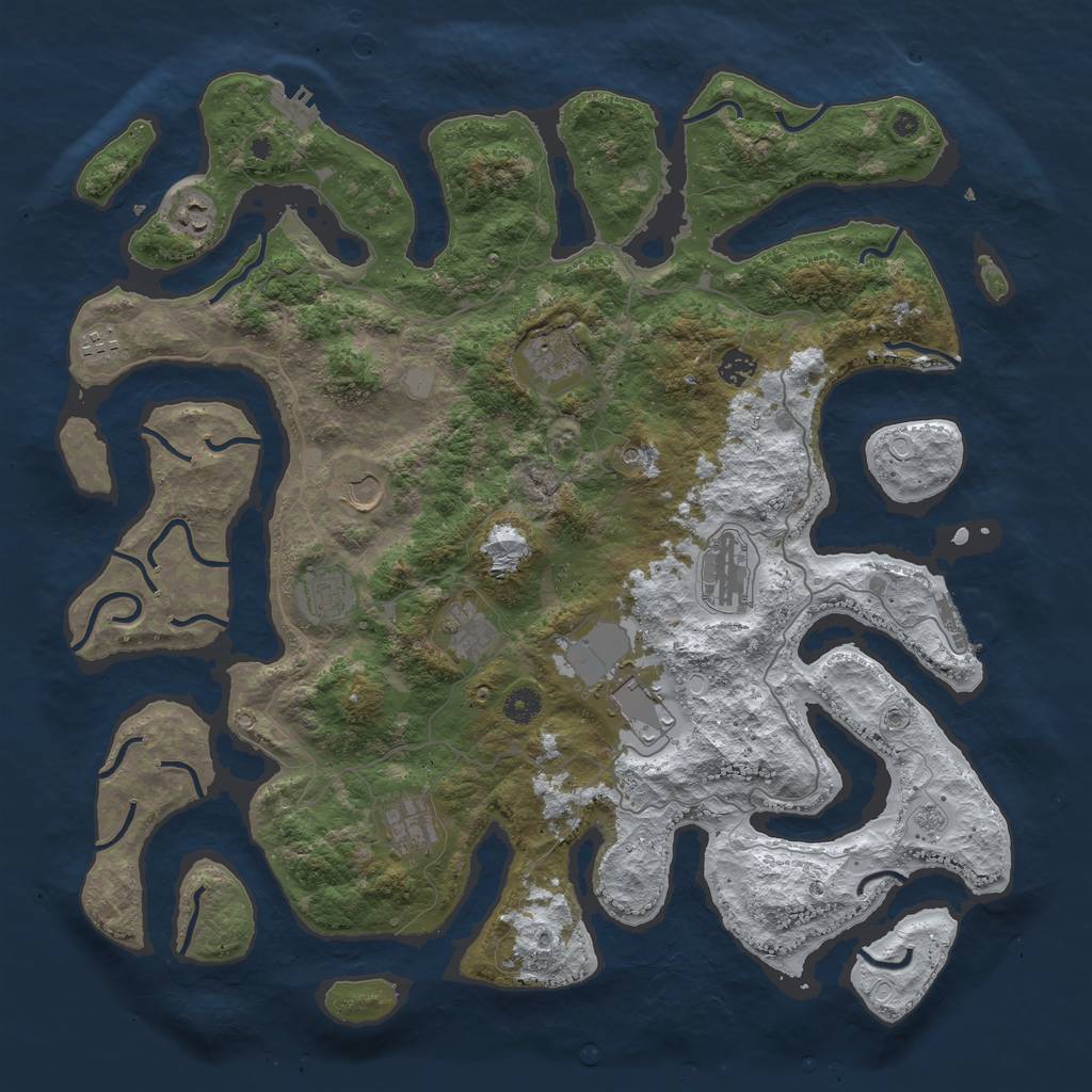 Rust Map: Procedural Map, Size: 4500, Seed: 6108458, 19 Monuments