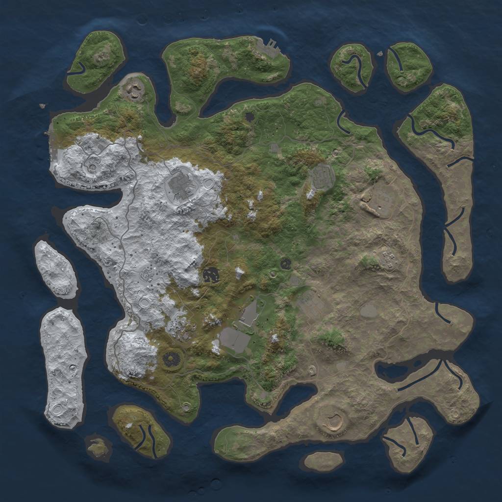 Rust Map: Procedural Map, Size: 4500, Seed: 6240528, 19 Monuments