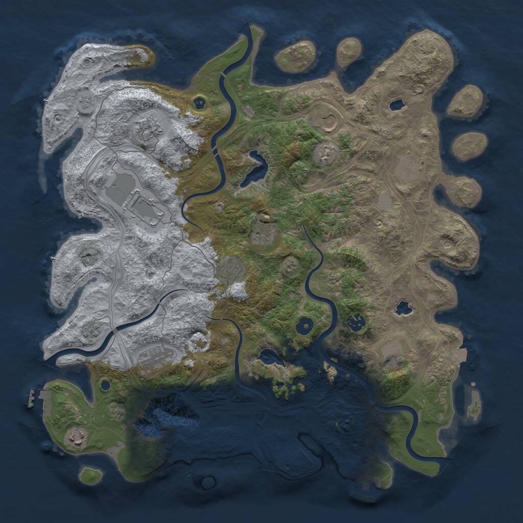 Rust Map: Procedural Map, Size: 4500, Seed: 2359609, 17 Monuments