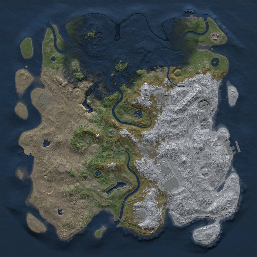 Rust Map: Procedural Map, Size: 4500, Seed: 1950924, 17 Monuments