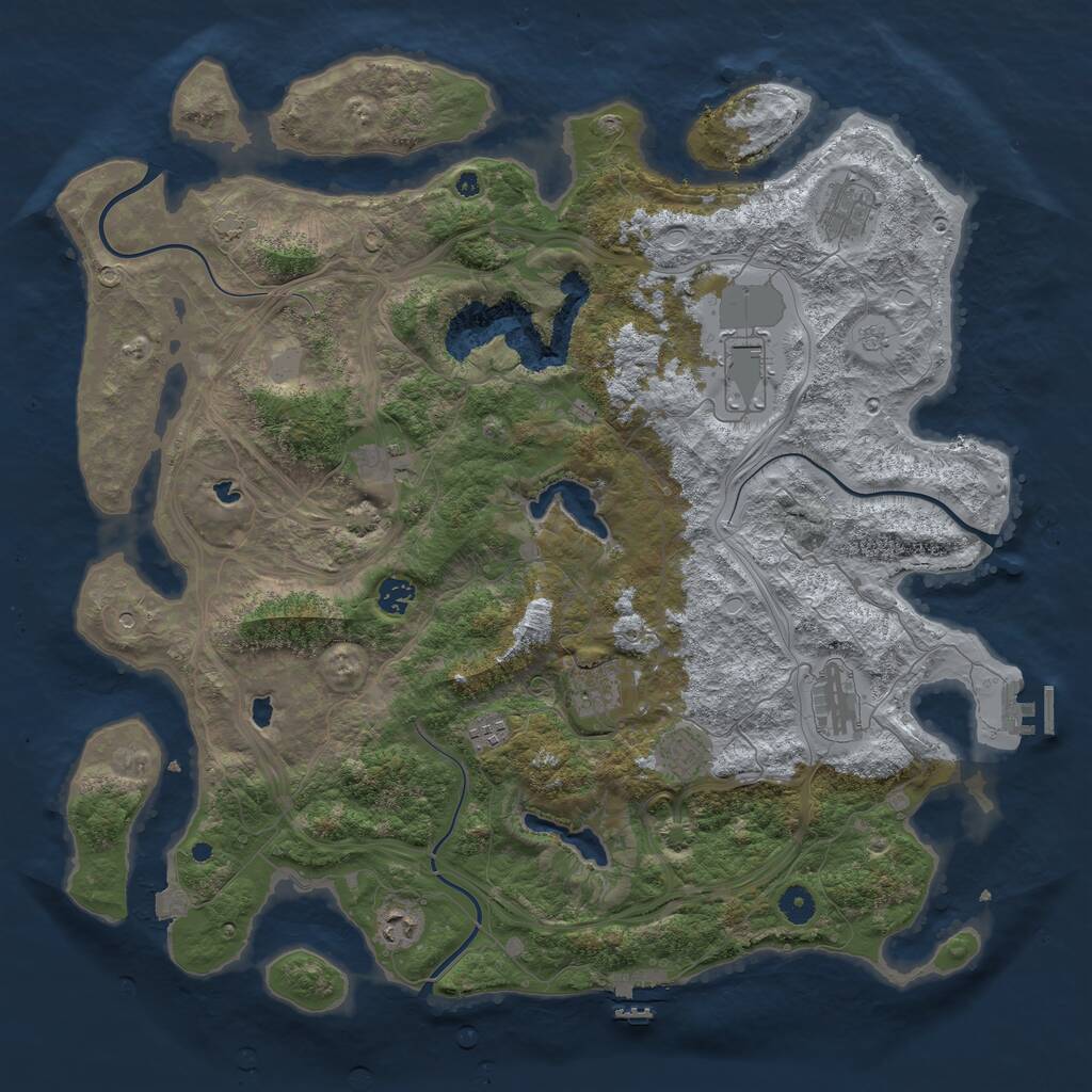 Rust Map: Procedural Map, Size: 4500, Seed: 2905124, 15 Monuments