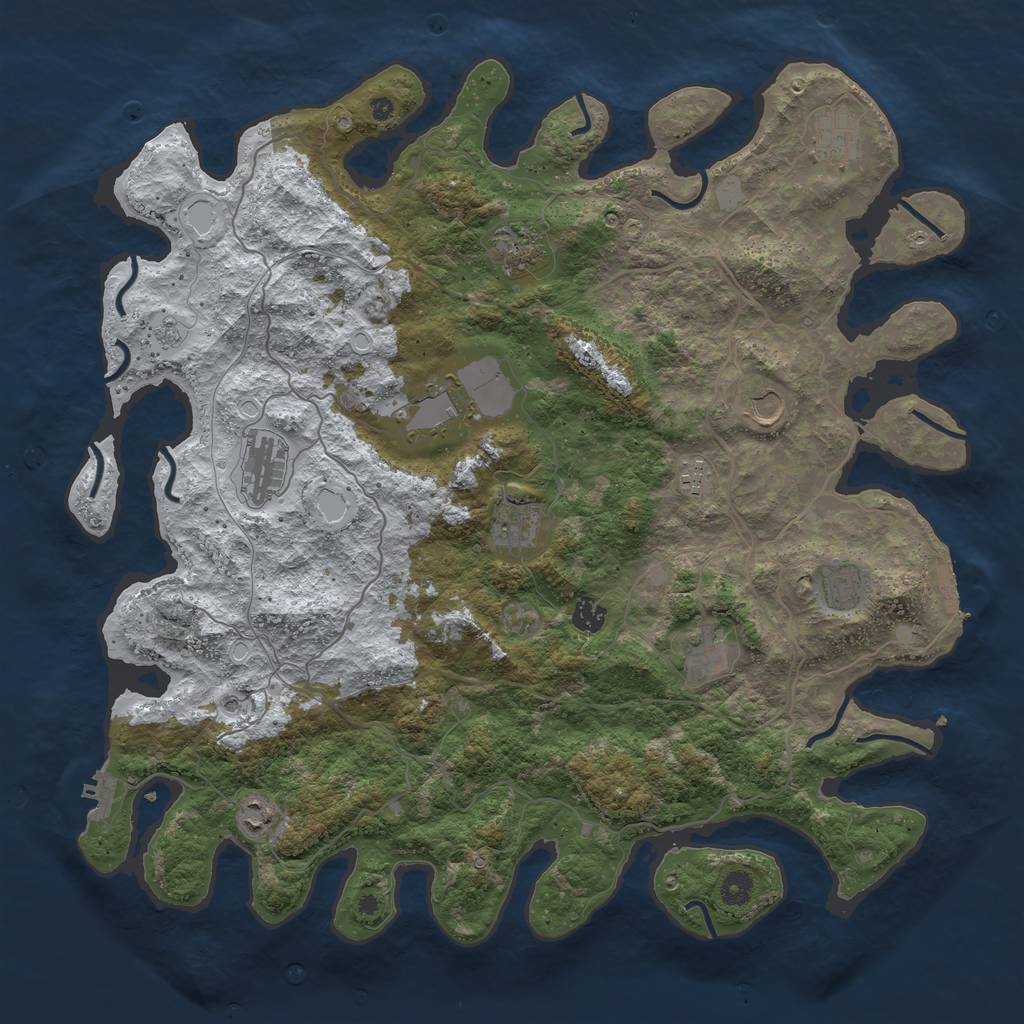 Rust Map: Procedural Map, Size: 4500, Seed: 294402, 20 Monuments