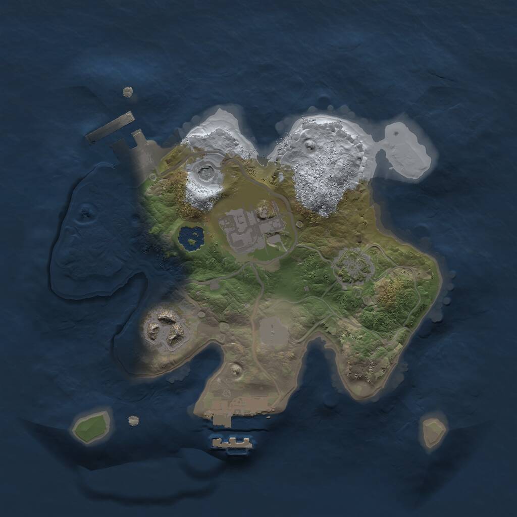 Rust Map: Procedural Map, Size: 2000, Seed: 14306304, 7 Monuments