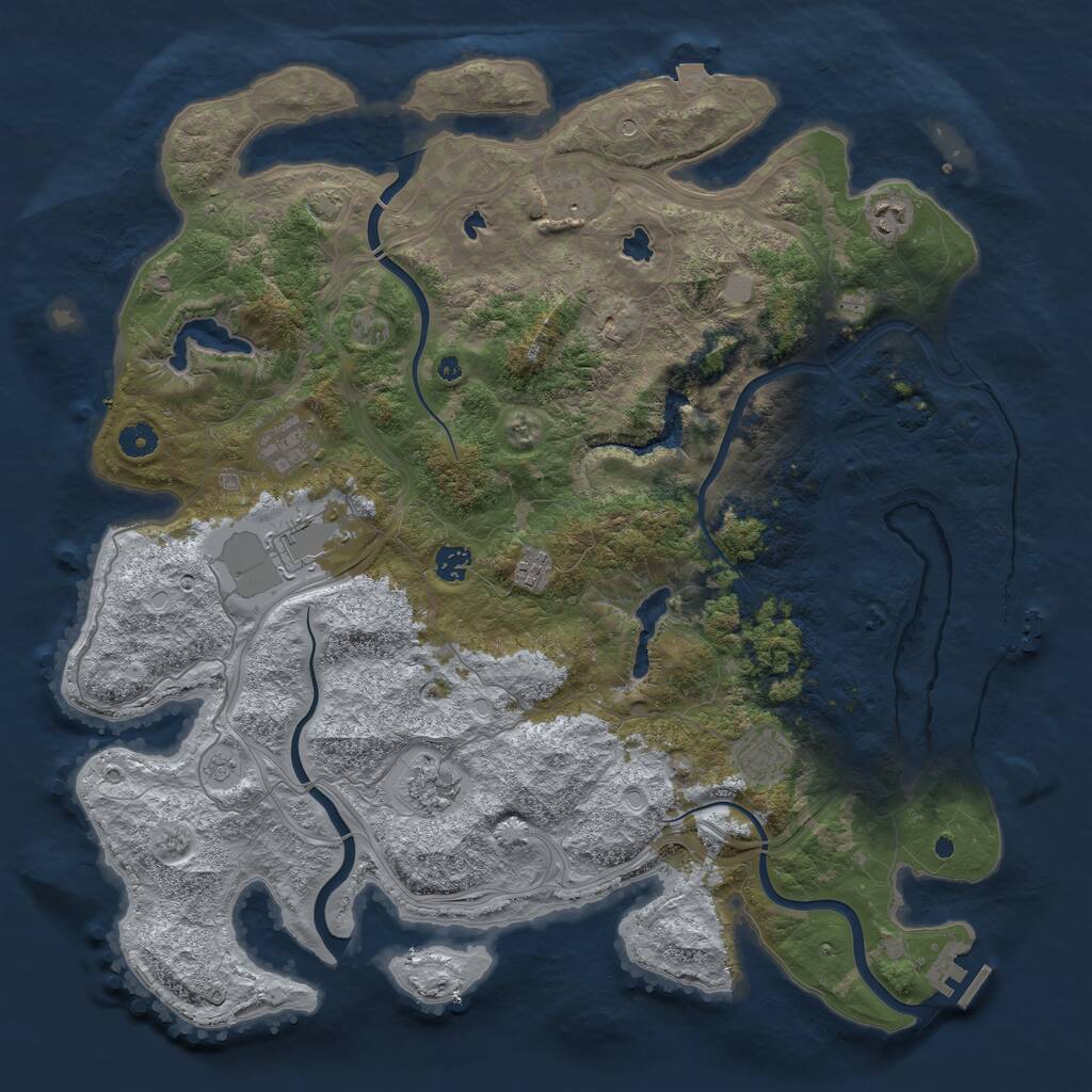 Rust Map: Procedural Map, Size: 4500, Seed: 2334005, 14 Monuments