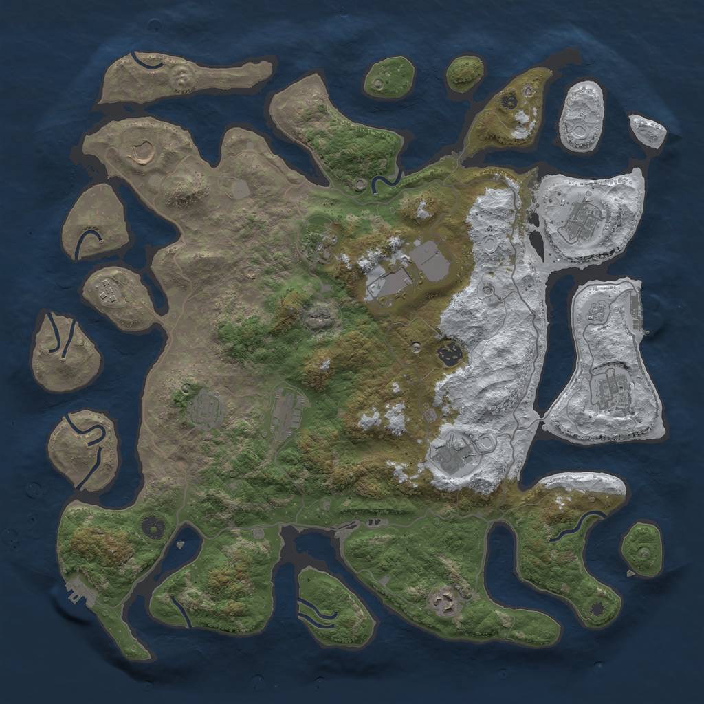 Rust Map: Procedural Map, Size: 4500, Seed: 3040658, 20 Monuments