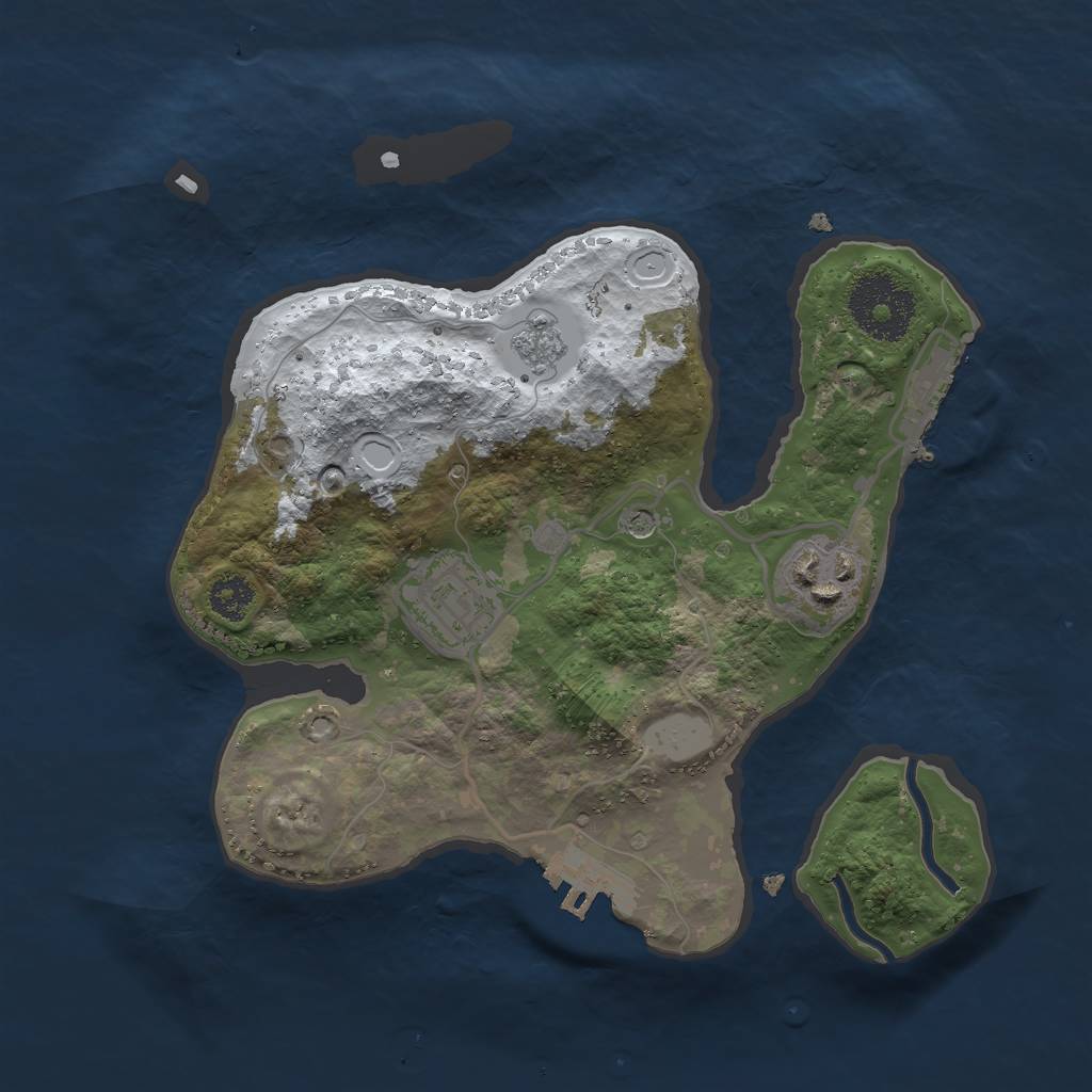 Rust Map: Procedural Map, Size: 2500, Seed: 2966808, 11 Monuments