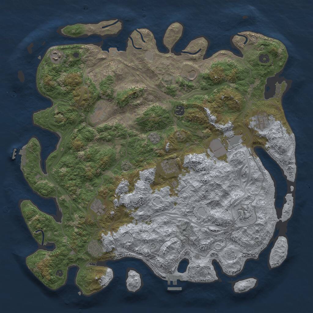 Rust Map: Procedural Map, Size: 4500, Seed: 3425712, 17 Monuments