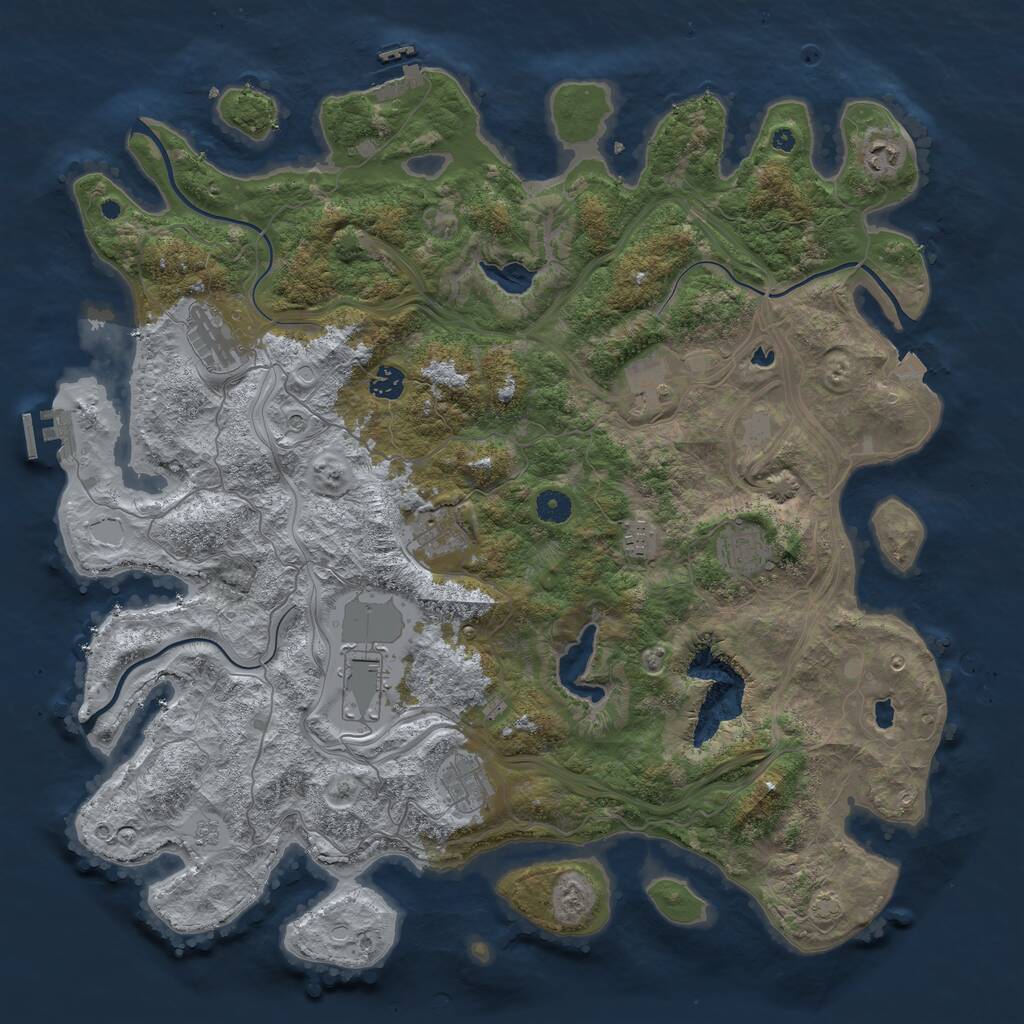 Rust Map: Procedural Map, Size: 4500, Seed: 3450999, 15 Monuments