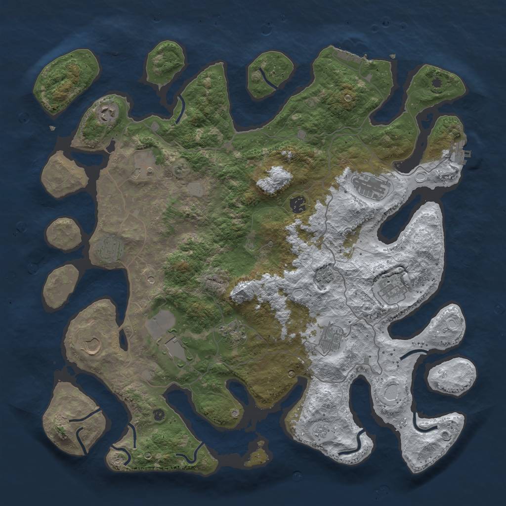 Rust Map: Procedural Map, Size: 4500, Seed: 2048882, 20 Monuments