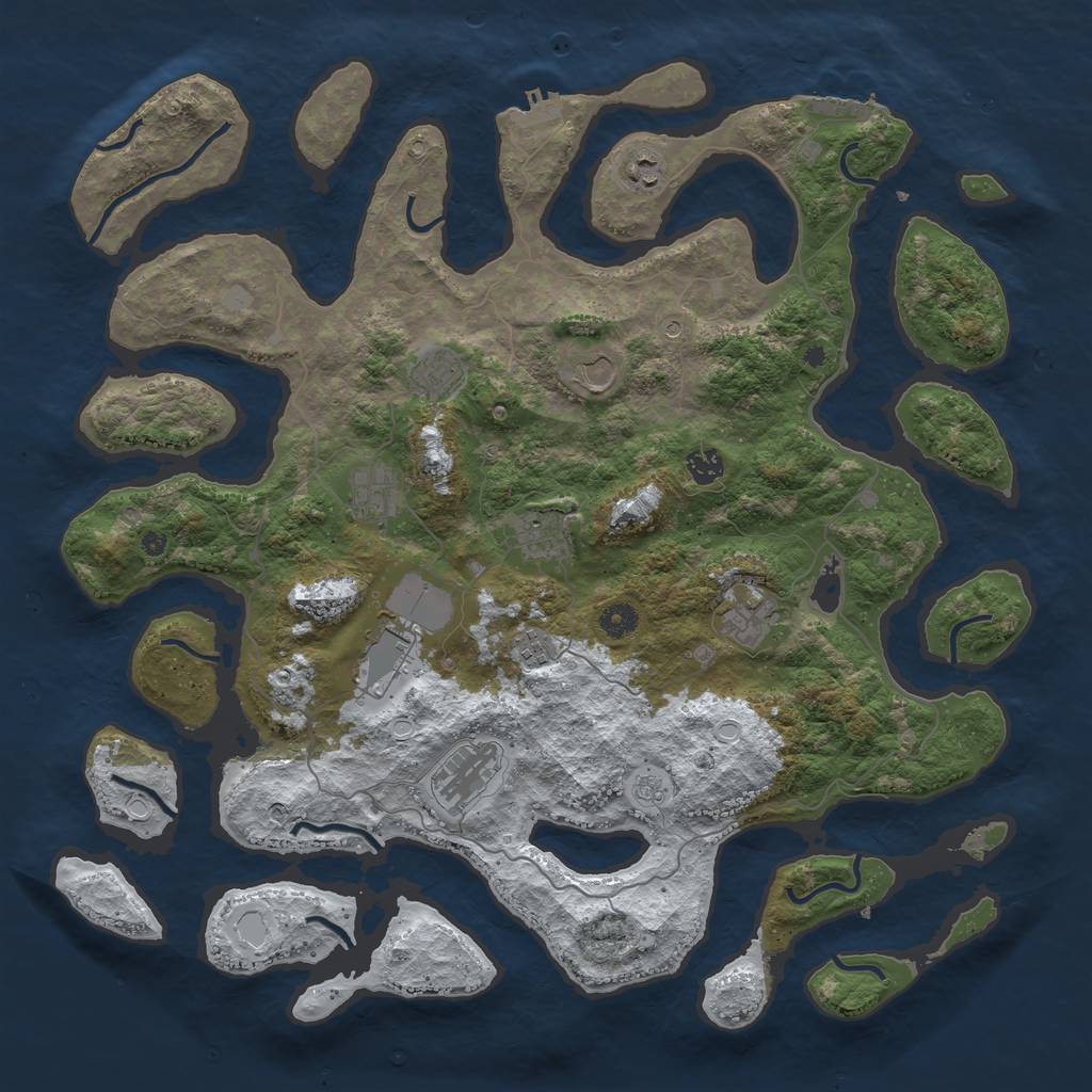 Rust Map: Procedural Map, Size: 4500, Seed: 6189687, 19 Monuments