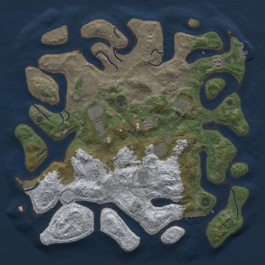 Rust Map: Procedural Map, Size: 4500, Seed: 4726810, 19 Monuments
