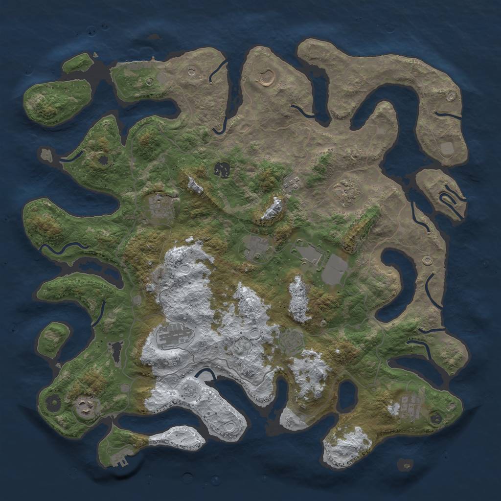 Rust Map: Procedural Map, Size: 4500, Seed: 5881974, 20 Monuments