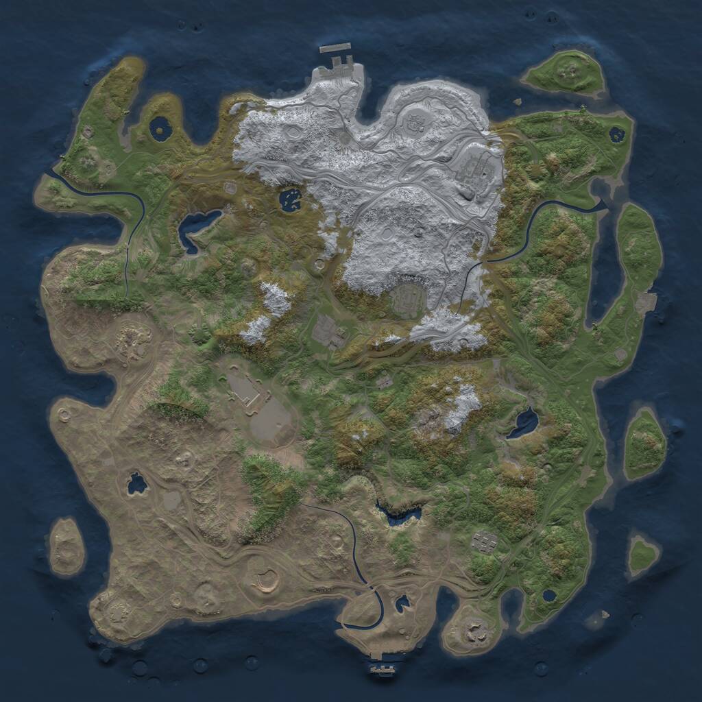 Rust Map: Procedural Map, Size: 4500, Seed: 2140788, 15 Monuments
