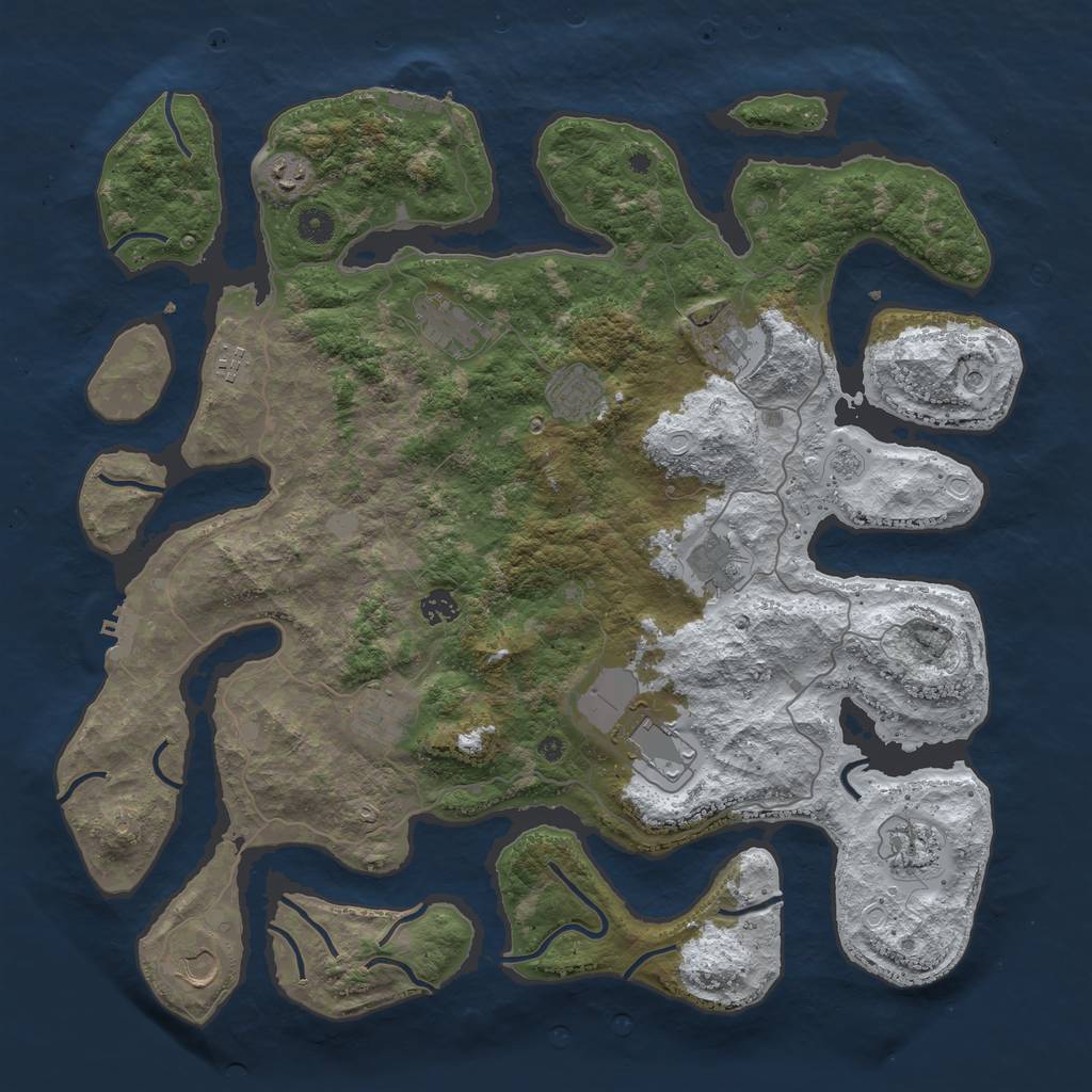 Rust Map: Procedural Map, Size: 4500, Seed: 3528452, 20 Monuments
