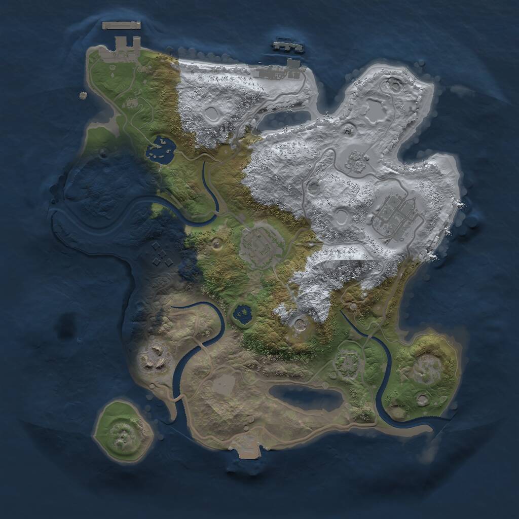 Rust Map: Procedural Map, Size: 2750, Seed: 13323861, 11 Monuments