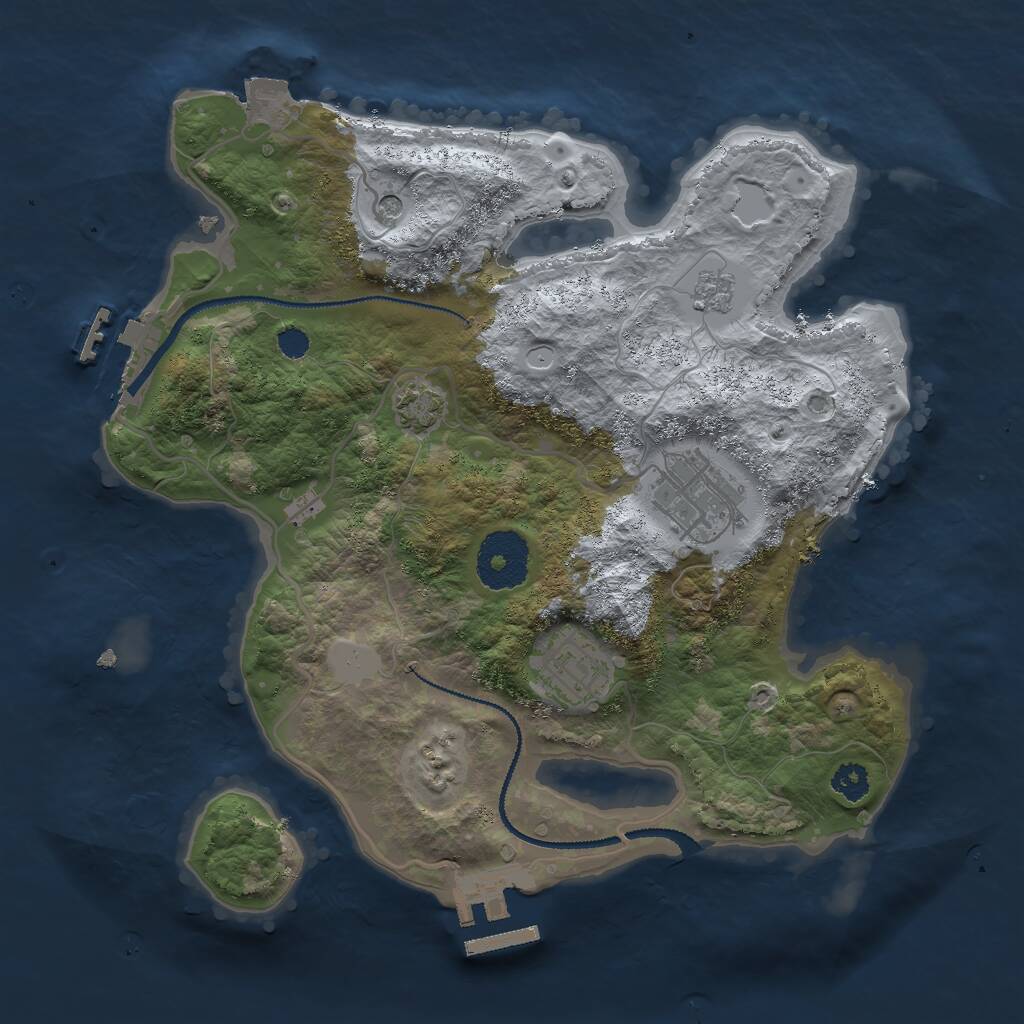 Rust Map: Procedural Map, Size: 2750, Seed: 13323861, 8 Monuments