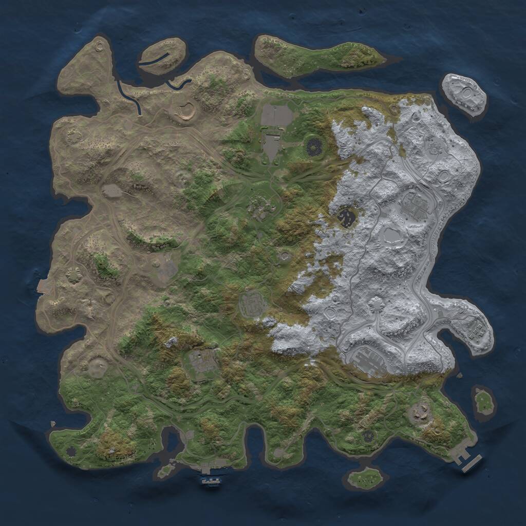 Rust Map: Procedural Map, Size: 4500, Seed: 239113, 17 Monuments