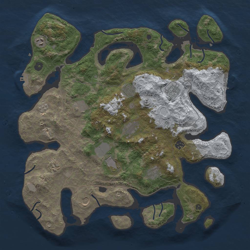 Rust Map: Procedural Map, Size: 4250, Seed: 739945814, 20 Monuments