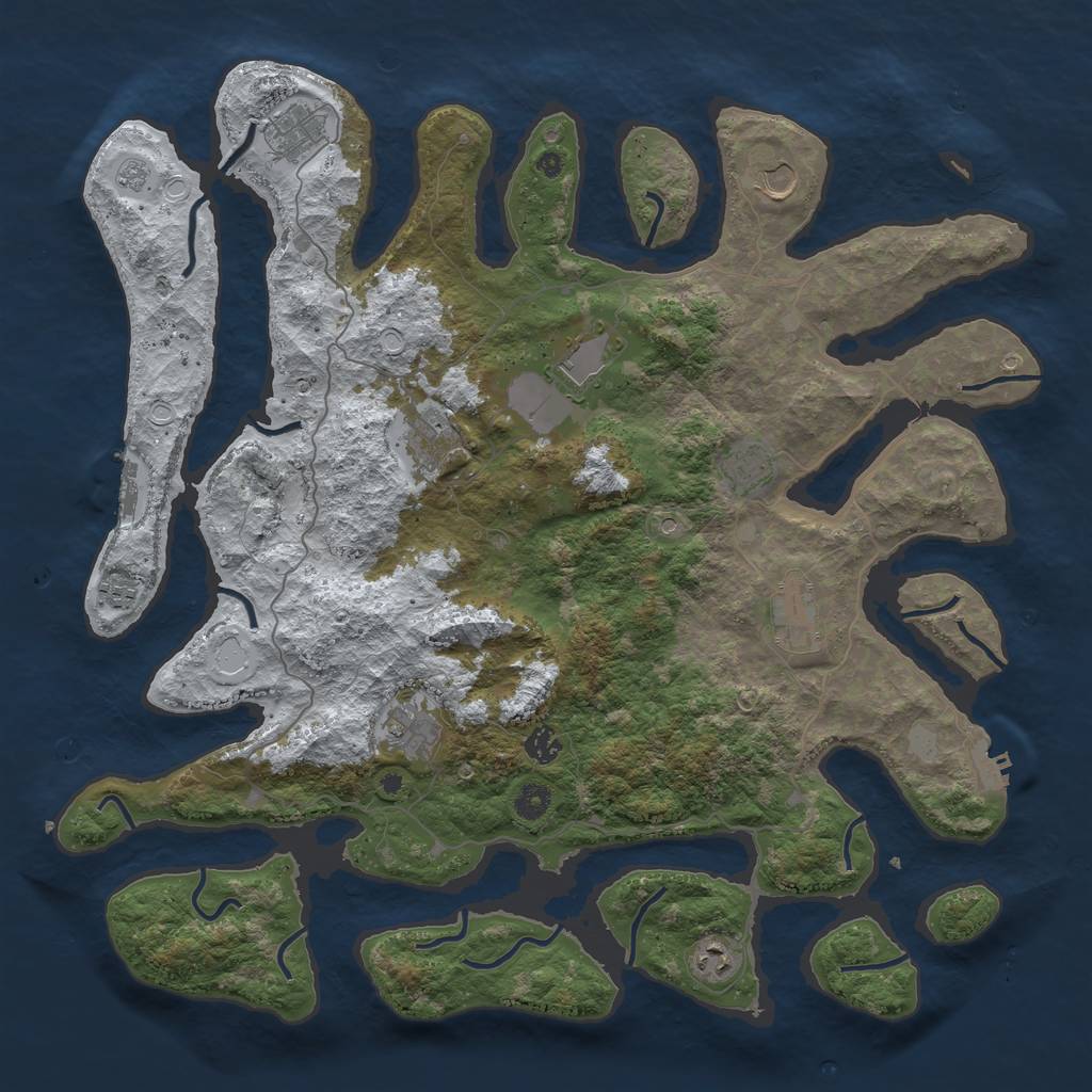 Rust Map: Procedural Map, Size: 4500, Seed: 5644871, 19 Monuments